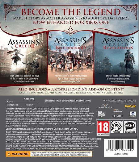 Assassin's Creed: The Ezio Collection [Xbox One] Xbox One Video Game Ubisoft   