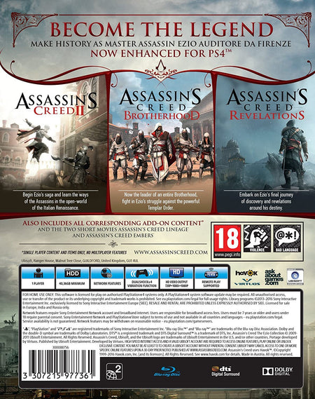 Assassin's Creed: The Ezio Collection [PlayStation 4] PlayStation 4 Video Game Ubisoft   