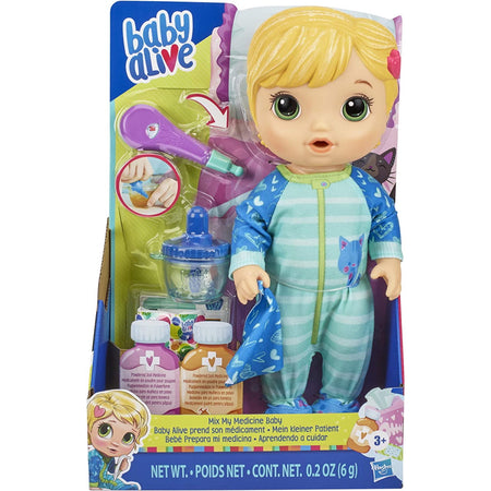 Baby Alive Mix My Medicine Baby Doll, Blonde Hair, Kitty-Cat Pajamas [Toys, Ages 3+] Toys & Games Hasbro   