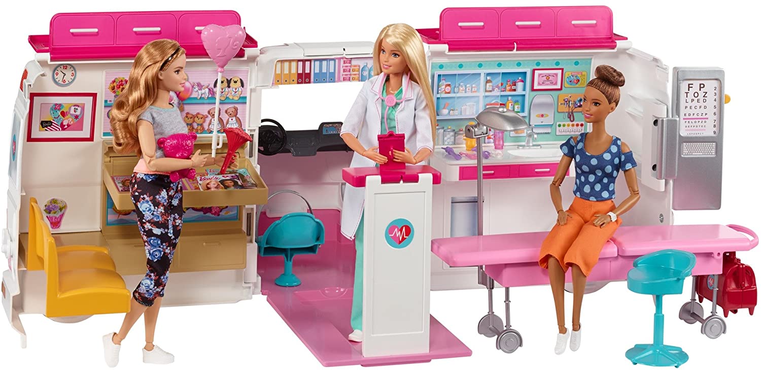 Barbie care clinic ambulance and hospital playset on sale