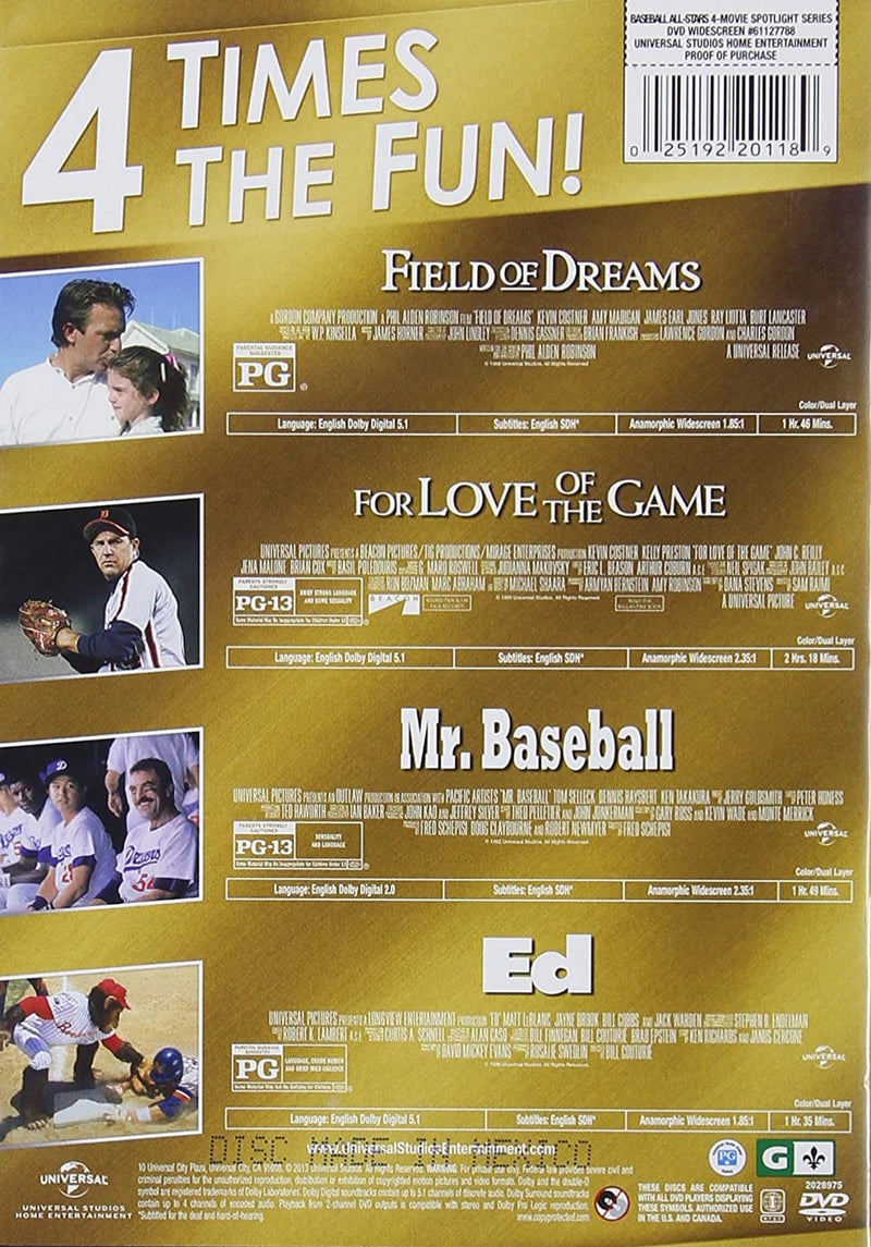 Baseball All-Stars: 4-Movie Spotlight Series [DVD Box Set] DVDs & Blu-Rays Universal Studios   