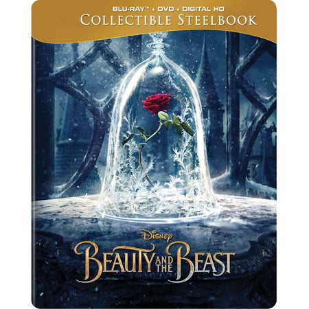 Disney's Beauty and the Beast Live Action - Limited Edition Collectible SteelBook - Best Buy Exclusive [Blu-ray + DVD + Digital] DVDs & Blu-Rays Disney   