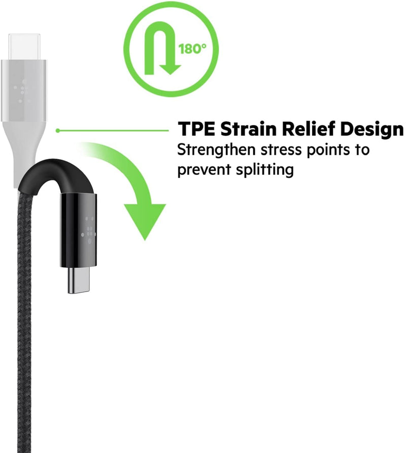 Belkin MIXIT DuraTek Kevlar 4' USB-C to USB-C Cable - Black [Electronics] Electronics Belkin   