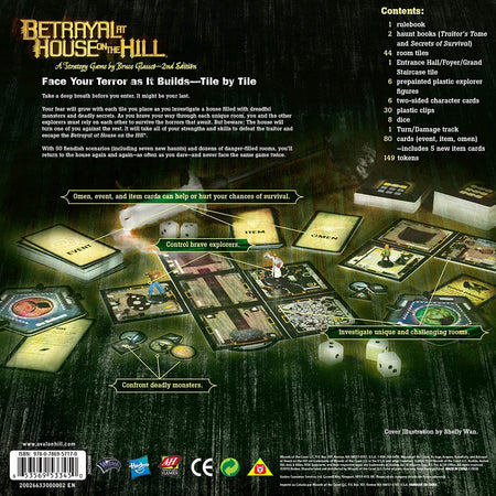 Betrayal at House on the Hill - 2nd Edition [Board Game, 3-6 Players] Board Game Avalon Hill Games   