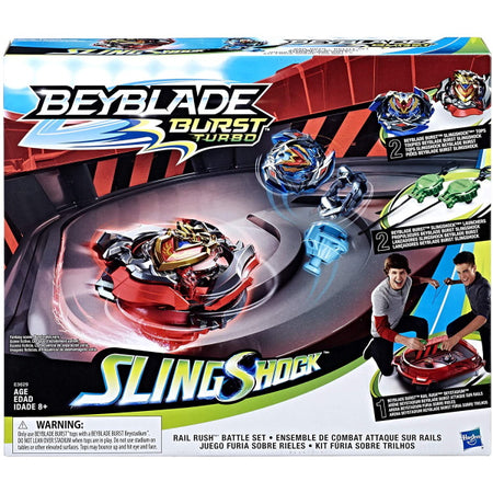 Beyblade Burst Turbo Slingshock Rail Rush Battle Set [Toys, Ages 8+] Toys & Games Hasbro   