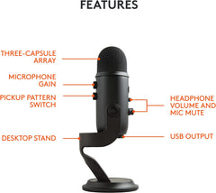 Blue Yeti USB Microphone - Blackout [Electronics] Electronics Logitech   