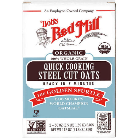 Bob's Red Mill Organic 100% Whole Grain Steel Cut Oats - Quick Cooking - 3.18kg - 2x1.59kg [Snacks & Sundries] Snacks & Sundries Bob's Red Mill   