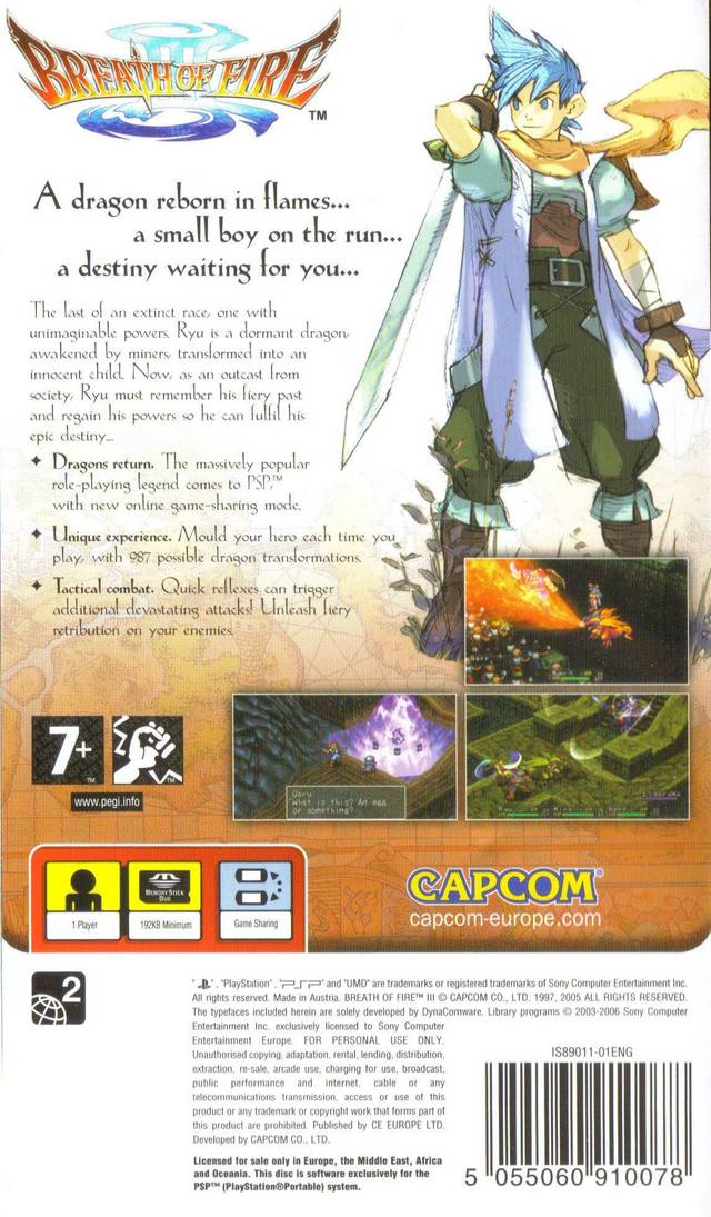 Breath of Fire III [Sony PSP] Sony PSP Video Game Capcom   
