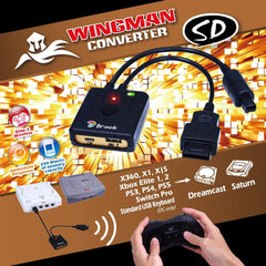 Brook Wingman Converter SD Support - Controller Adapter for PS3 / PS4 / PS5 / Xbox 360 / Xbox One / Xbox Series X/S / Switch Pro to Saturn and Dreamcast [Cross-Platform Accessory] Cross-Platform Accessories Brook Gaming   