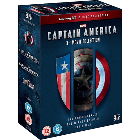 Marvel's Captain America: 3-Movie Collection [3D  Blu-Ray Box Set] DVDs & Blu-Rays Marvel   
