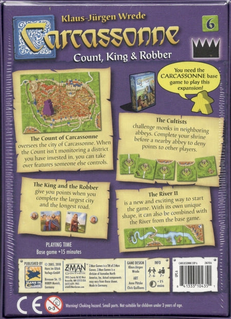 Carcassonne: Expansion 6 - Count, King & Robber [Board Game, 2-6 Players] Board Game Z-Man Games   