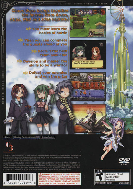 Chaos Wars [PlayStation 2] PlayStation 2 Video Game O3 Entertainment   