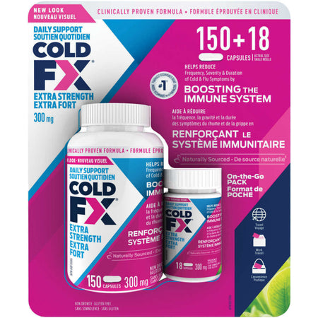 Cold-FX 300mg Extra Strength - 150+18 Capsules Value Pack Healthcare Cold-FX   