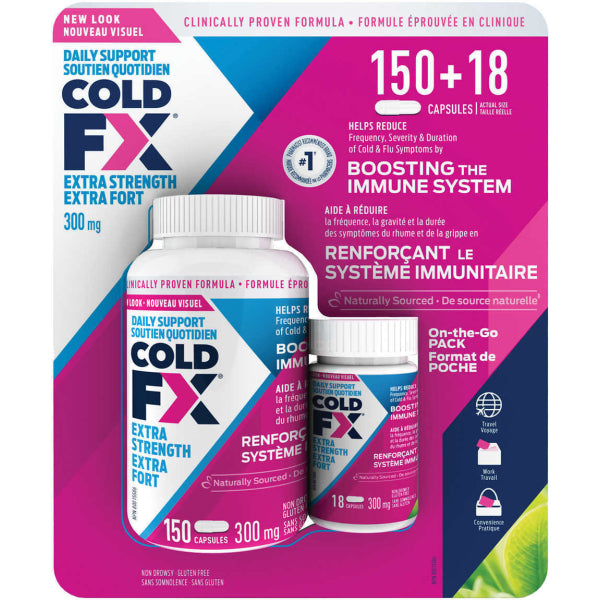 Cold-FX 300mg Extra Strength - 150+18 Capsules Value Pack Healthcare Cold-FX   