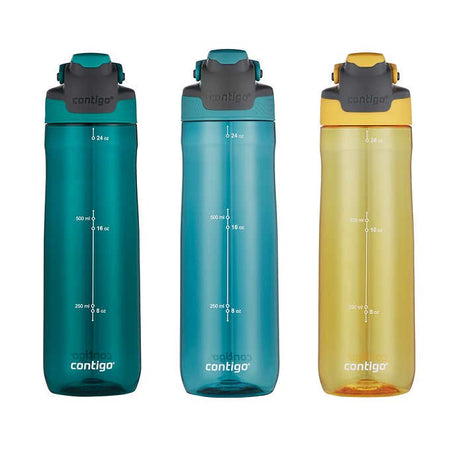 Contigo AutoSeal Tritan Water Bottles - 3 Pack - Green, Blue, Yellow [House & Home] House & Home Contigo   