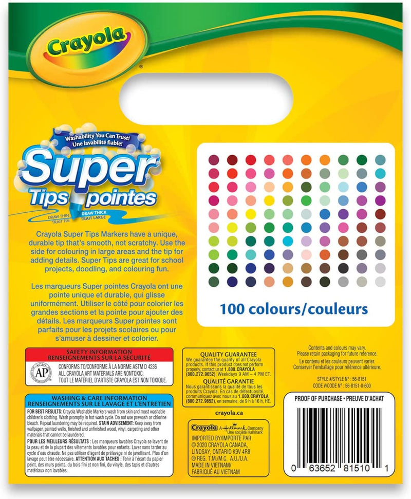 Crayola Super Tips Washable Markers - 100 Count [House & Home] House & Home Crayola   