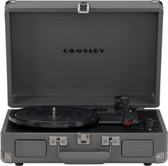 Crosley: Cruiser Plus Vintage 3-Speed Bluetooth in/Out Suitcase Vinyl Record Player Turntable - Slate - CR8005F-SG [Electronics] Electronics Crosley