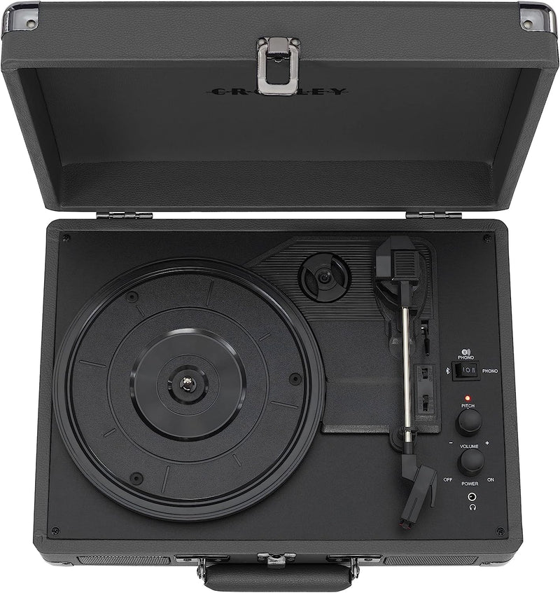 Crosley: Cruiser Plus Vintage 3-Speed Bluetooth in/Out Suitcase Vinyl Record Player Turntable - Slate - CR8005F-SG [Electronics] Electronics Crosley