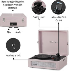 Crosley: Voyager Vintage 3-Speed Bluetooth In/Out Vinyl Record Player Turntable - Amethyst - CR8017B-AM [Electronics] Electronics Crosley