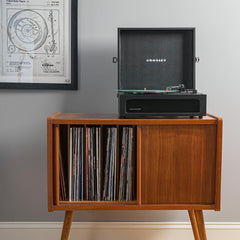 Crosley: Voyager Vintage Portable Vinyl Record Player Turntable with Bluetooth in/Out and Built-in Speakers - Black - CR8017B-BK [Electronics] Electronics Crosley