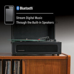 Crosley: Voyager Vintage Portable Vinyl Record Player Turntable with Bluetooth in/Out and Built-in Speakers - Black - CR8017B-BK [Electronics] Electronics Crosley
