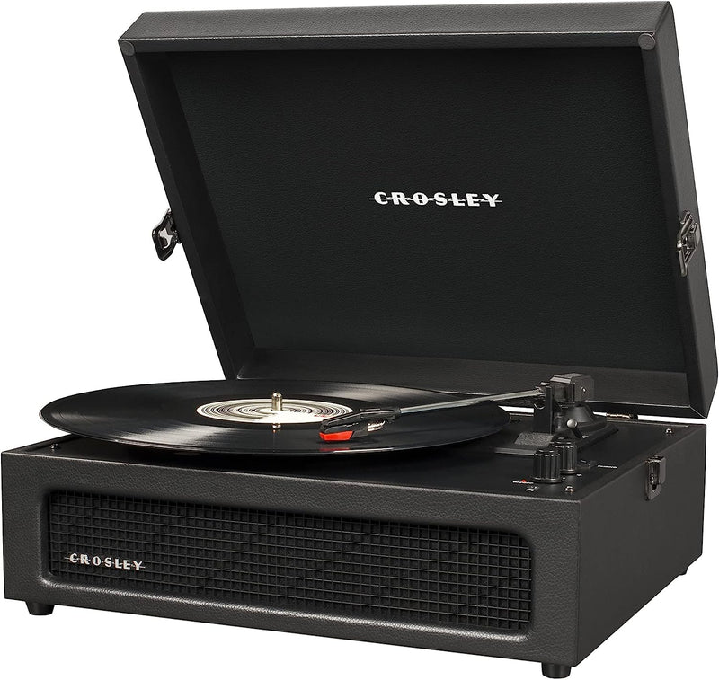 Crosley: Voyager Vintage Portable Vinyl Record Player Turntable with Bluetooth in/Out and Built-in Speakers - Black - CR8017B-BK [Electronics] Electronics Crosley