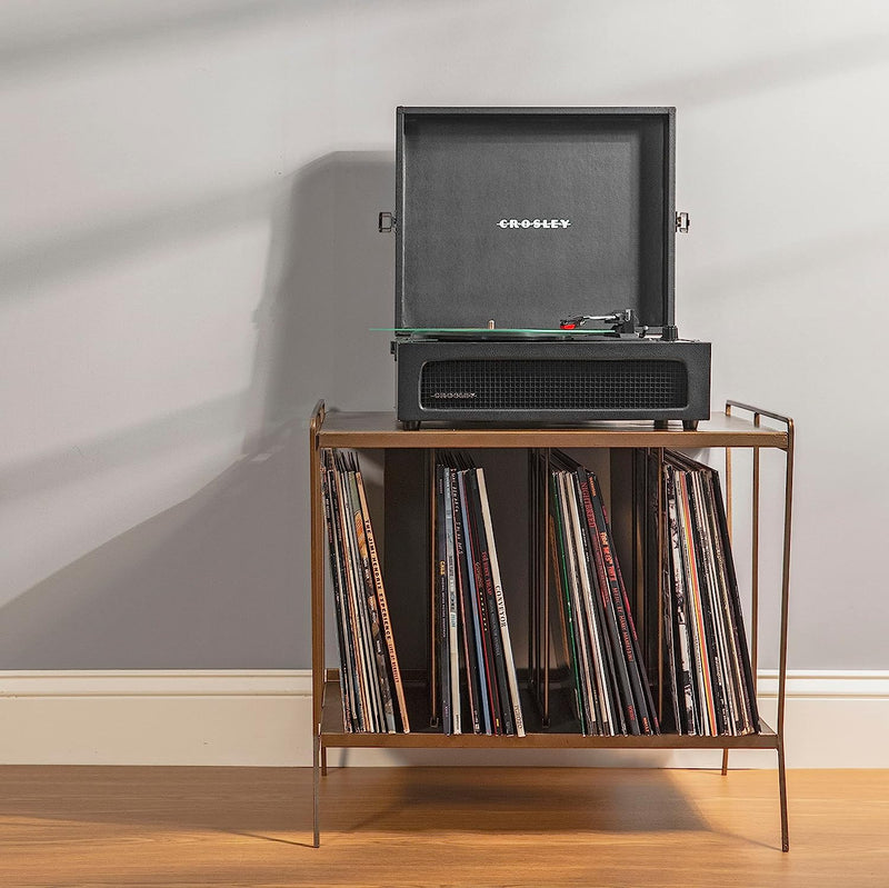 Crosley: Voyager Vintage Portable Vinyl Record Player Turntable with Bluetooth in/Out and Built-in Speakers - Black - CR8017B-BK [Electronics] Electronics Crosley
