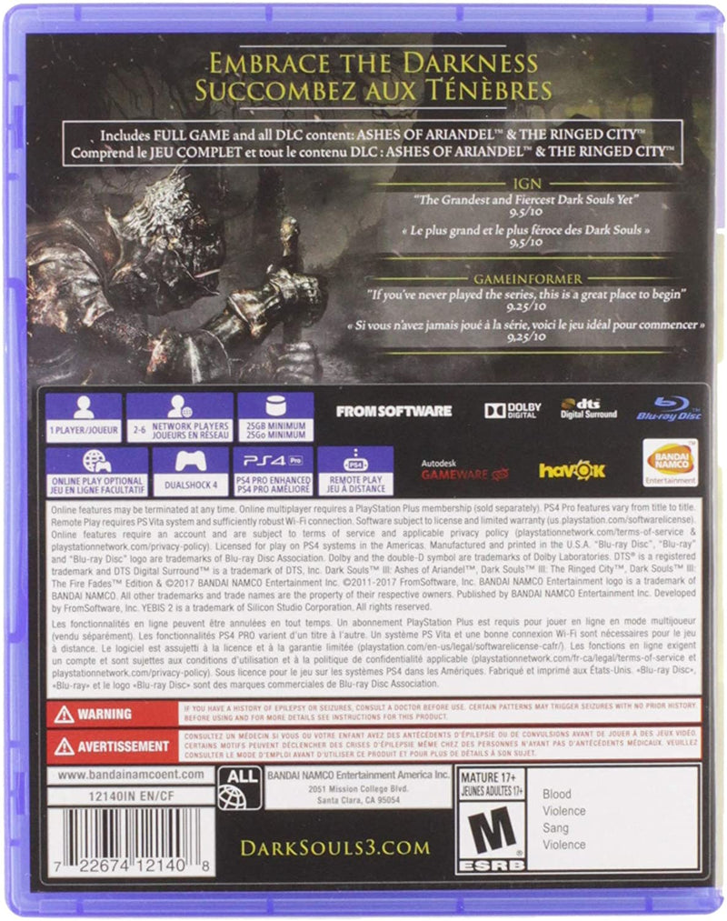 Dark Souls III - The Fire Fades Complete Edition [PlayStation 4] PlayStation 4 Video Game Bandai Namco   