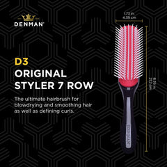 Denman D3 Original Styler 7 Row Nylon Bristles Hair Brush - Black/Red [Personal Care] Personal Care Denman   