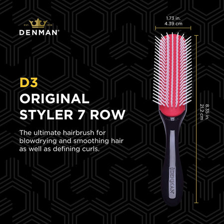 Denman D3 Original Styler 7 Row Nylon Bristles Hair Brush - Black/Red [Personal Care] Personal Care Denman   