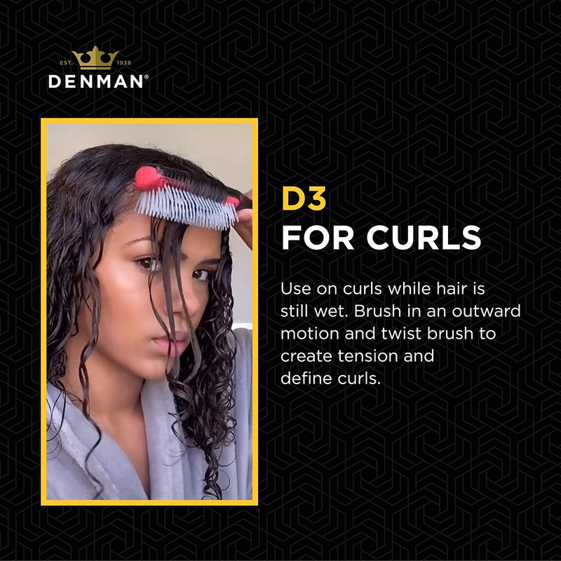 Denman D3 Original Styler 7 Row Nylon Bristles Hair Brush - Black/Red [Personal Care] Personal Care Denman   