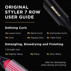 Denman D3 Original Styler 7 Row Nylon Bristles Hair Brush - Black/Red [Personal Care] Personal Care Denman   