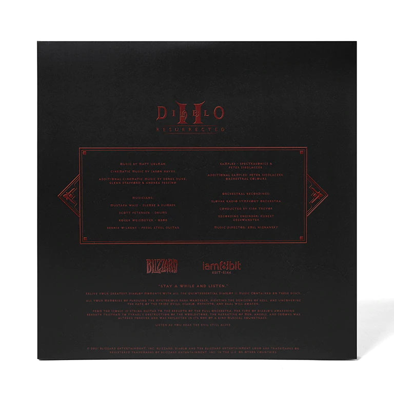 Diablo II: Resurrected 2xLP Red Vinyl Soundtrack [Audio Vinyl] Audio CD/Vinyl iam8bit   