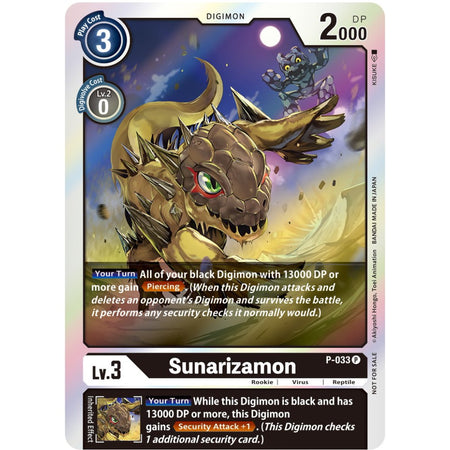 Digimon Card Game: Booster Promotion Card - Sunarizamon Holo Promo Foil P-033 Card Game Bandai Namco   