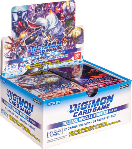 Digimon Card Game: Release Special Booster Ver.1.0 (BT01-03) Booster Box - 24 Packs Card Game Bandai Namco   