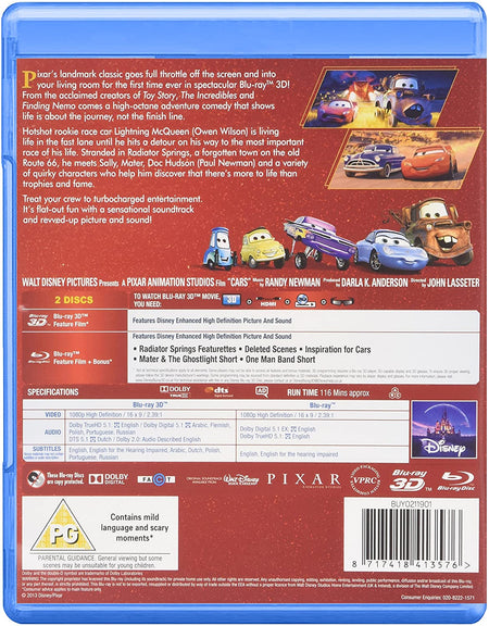 Disney Pixar's Cars [3D + 2D Blu-ray] DVDs & Blu-Rays Disney   