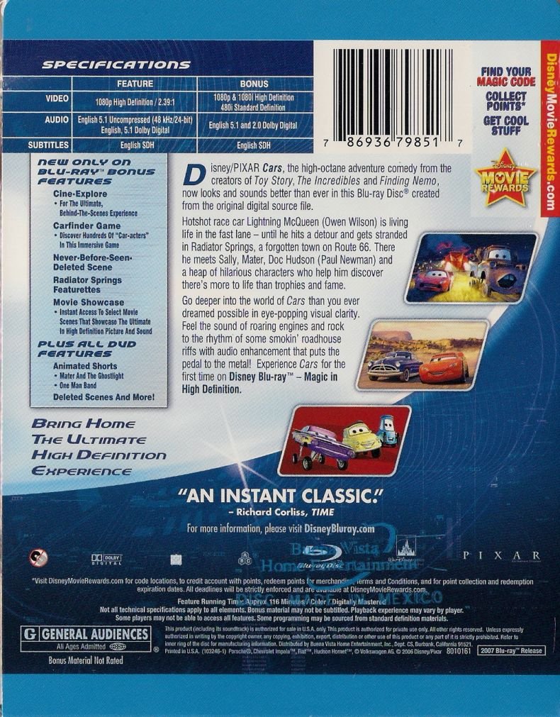 Disney Pixar's Cars - Limited Edition SteelBook [Blu-ray] DVDs & Blu-Rays Disney   