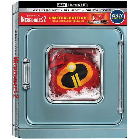 Disney Pixar's Incredibles 2 - 4K Limited Edition Collectible SteelBook - Best Buy Exclusive [Blu-ray + 4K UHD + Digital] DVDs & Blu-Rays Disney   