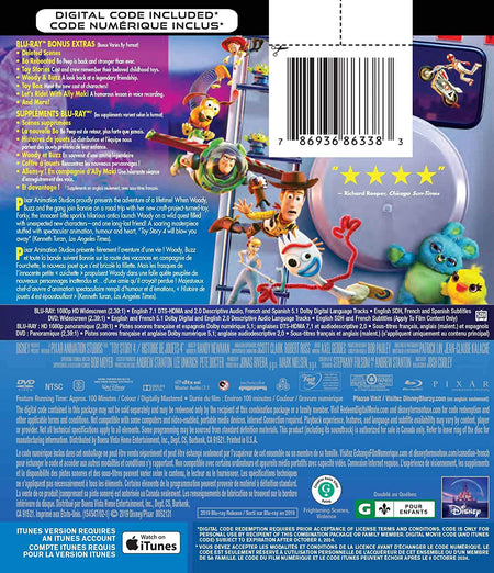 Disney Pixar's Toy Story 4 [Blu-ray + DVD + Digital] DVDs & Blu-Rays Disney   