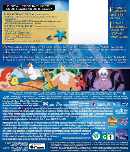 Disney's The Little Mermaid - The Walt Disney Signature Collection [Blu-Ray + DVD + Digital] DVDs & Blu-Rays Disney   