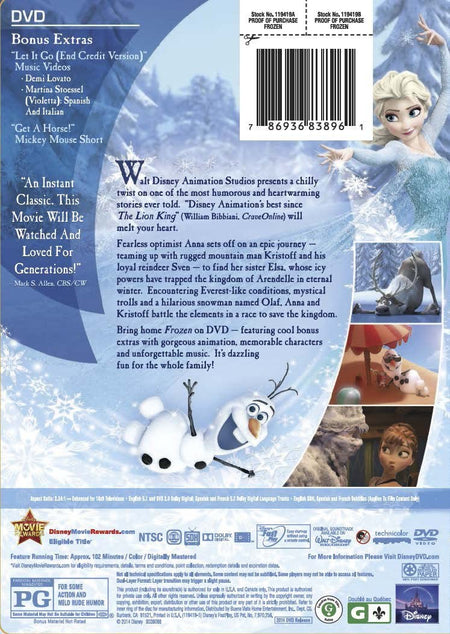 Disney's Frozen [DVD] DVDs & Blu-Rays Disney   