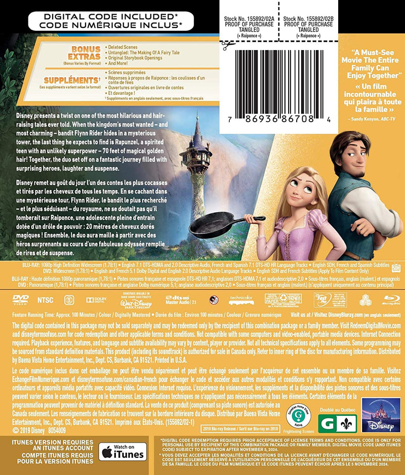 Disney's Tangled [Blu-ray + DVD + Digital] DVDs & Blu-Rays Disney   