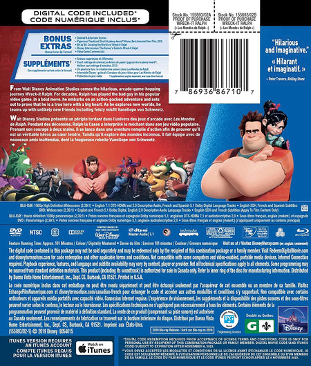 Disney's Wreck-It Ralph [Blu-ray + DVD + Digital] DVDs & Blu-Rays Disney   