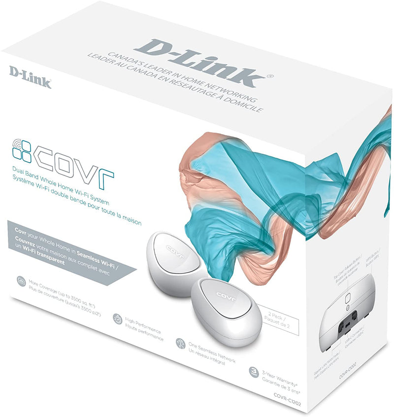 D-Link Cover Dual Band AC1200 Whole Home Mesh Wi-Fi System - 2-Pack - COVR-C1202 [Electronics] Electronics D-Link   