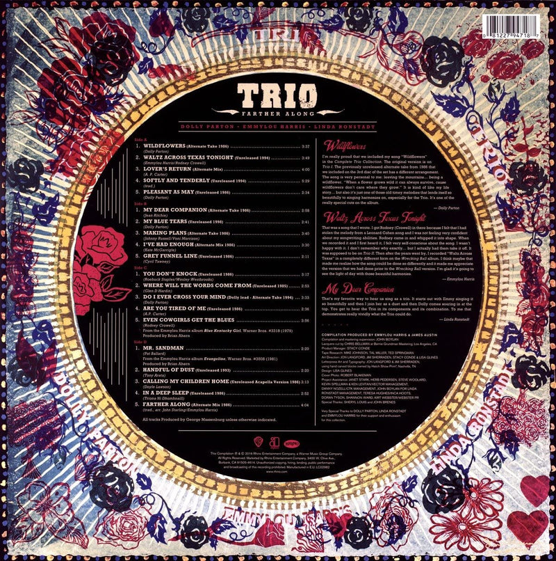 Dolly Parton, Emmylou Harris, Linda Ronstadt - Trio: Farther Along [Audio Vinyl] Audio CD/Vinyl Rhino Records   