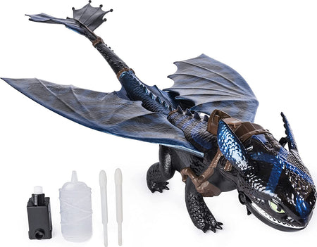 DreamWorks Dragons: Giant Fire Breathing Toothless - 20-Inch Dragon with Fire Breathing Effects and Bioluminescent Color Toys & Games Spin Master