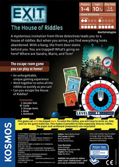 Exit: The Game - The House of Riddles [Board Game, 1-4 Players] Board Game Thames and Kosmos   