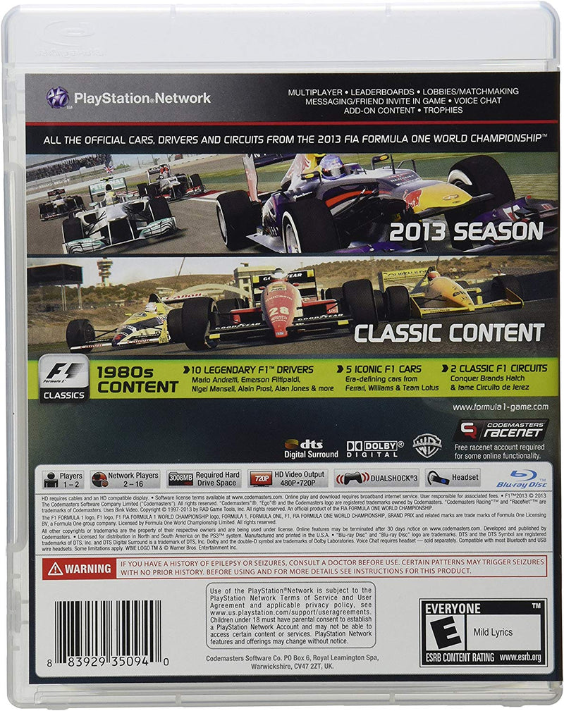 F1 2013 [PlayStation 3] PlayStation 3 Video Game Warner Bros.   
