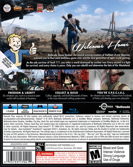 Fallout 4 [PlayStation 4] PlayStation 4 Video Game Bethesda   