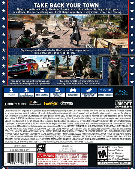 Far Cry 5 - Day 1 Edition [PlayStation 4] PlayStation 4 Video Game Ubisoft   